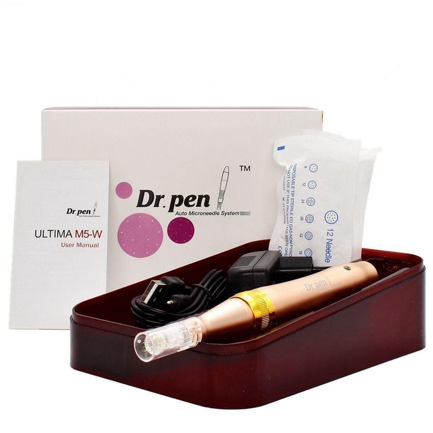 Wireless Rechargeable Electric Microneedle DermaPen Dr Pen Ultima M5-W with twelve needle function for skin rejuvenation and acne scar treatment.